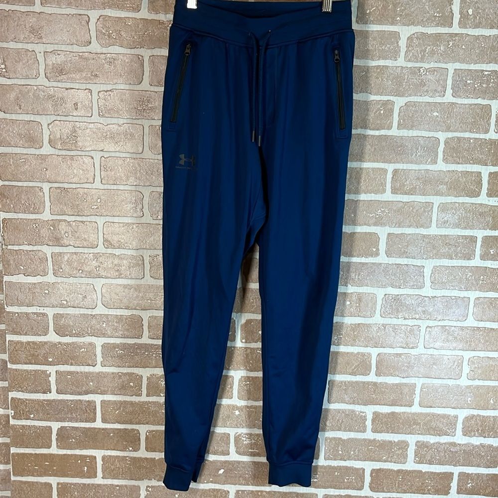 UNDER ARMOUR Sweatpants Jogger Navy Blue Pockets Small Loose Fit